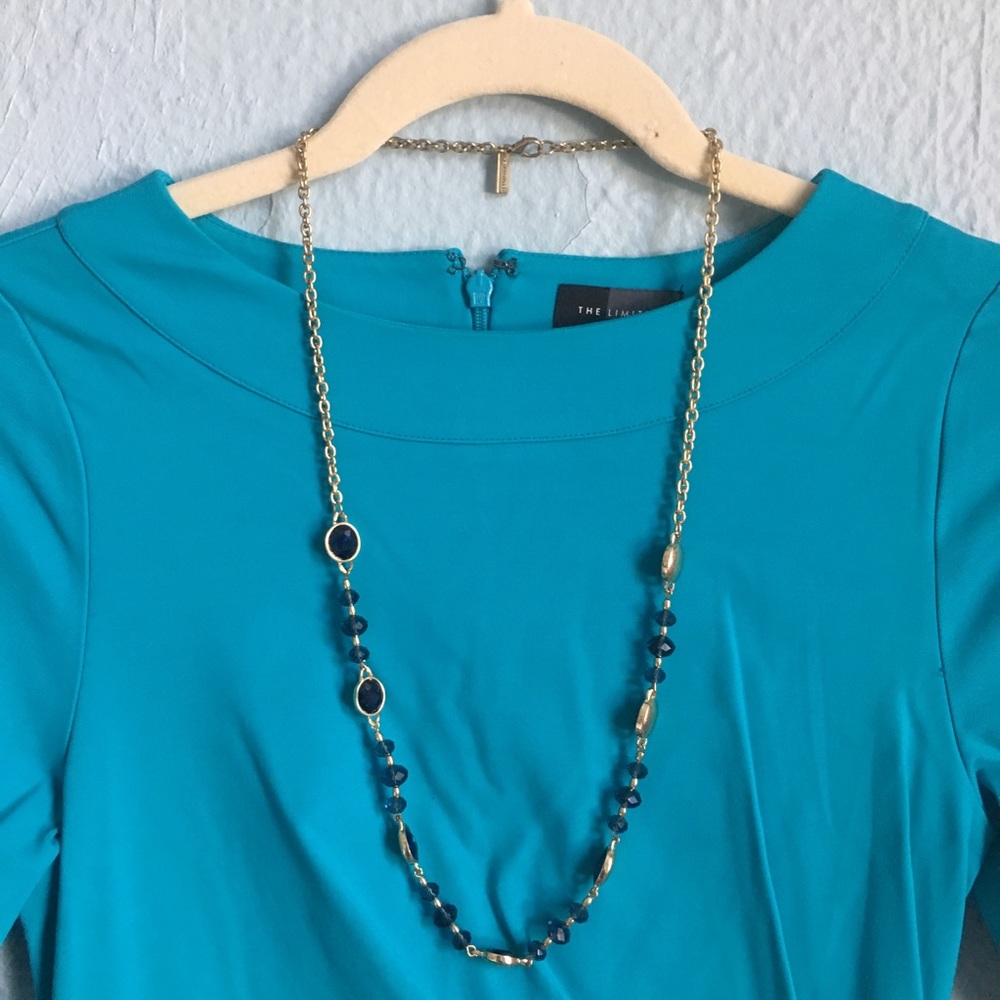 The Limited long navy blue necklace